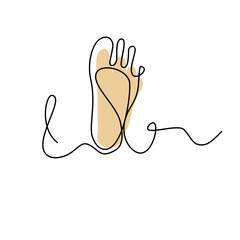 Obraz premium continuous line art of footprint
