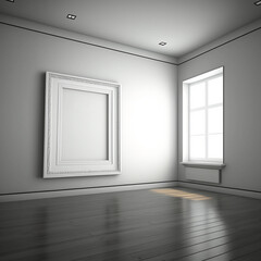 large art frame - picture frame on wall - white frame - gallery style