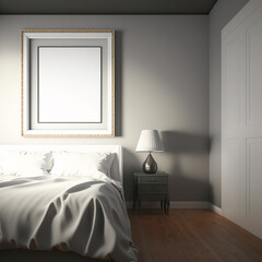 large art frame - picture frame on wall - gold white frame - bedroom style