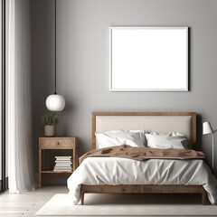 large art frame - picture frame on wall - white frame - bedroom