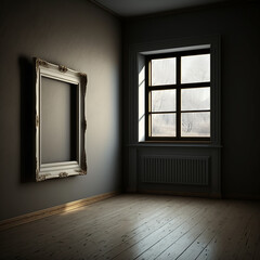 large art frame - picture frame on wall - grey dark frame - gallery style
