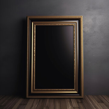 large art frame - picture frame on wall - gold dark frame - gallery style