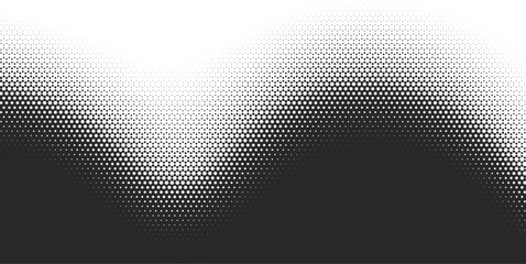 Halftone dots abstract background. Wavy dotted texture.