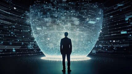 Obraz premium Big data technology concept. Generative Ai