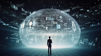 Fototapeta premium Big data technology concept. Generative Ai