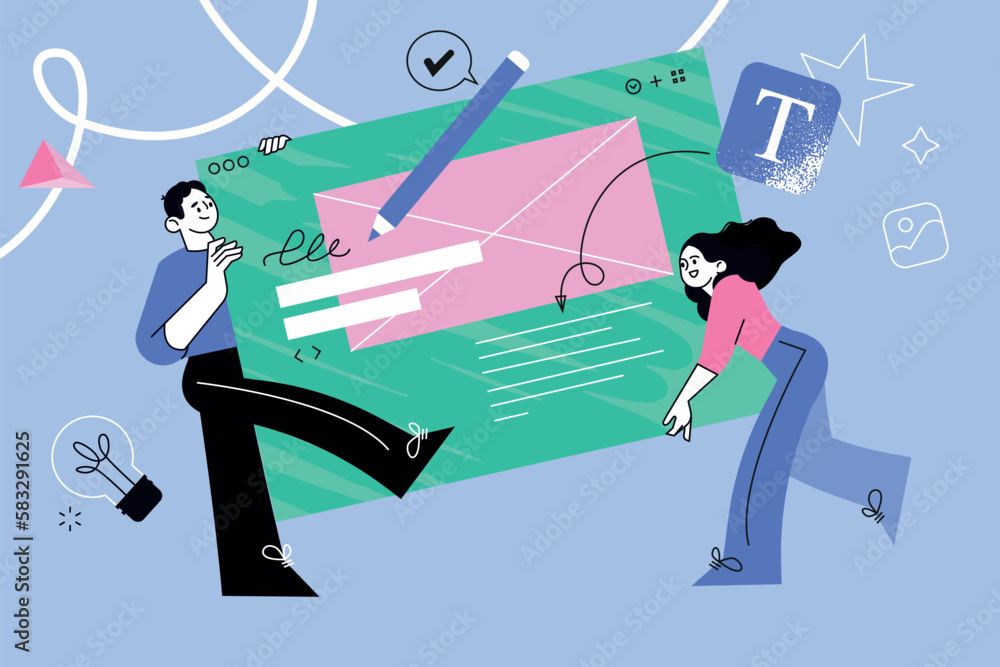 Wall mural vector illustration of web design. creative concept for web banner, social media banner, business pr