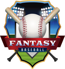 Fantasy Baseball Emblem Illustration