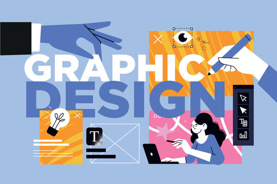 Vector illustration of graphic design. Creative concept for web banner, social media banner, business presentation, marketing material.