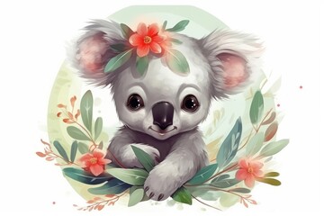Lovely Baby Koala floral