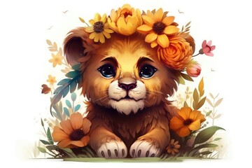 lovely Baby Lion floral.