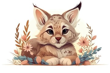 lovely Baby Lynx floral