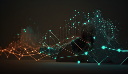 Global Connection Future Technology Web3 Virtual Background 3D Web of Connection Fiber 5G Intenet Generative AI