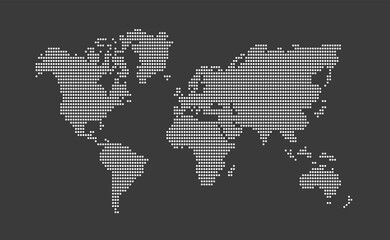 Dotted world map. Vector illustration.