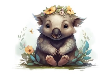 teddy bear with flowers