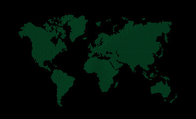 Fototapeta na wymiar Dotted world map. Vector illustration.