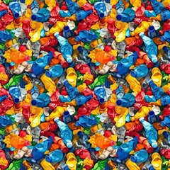 Fototapeta na wymiar Seamless plastic bottles background pattern. Recycling and plastic waste concept art pattern background design.