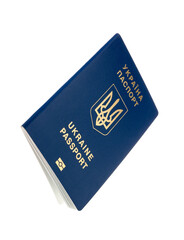 Ukrainian passport on white background