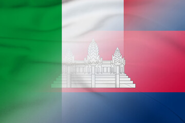 Italy and Cambodia state flag transborder relations BTN ITA