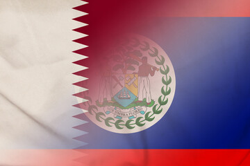 Qatar and Belize official flag international negotiation BLZ QAT