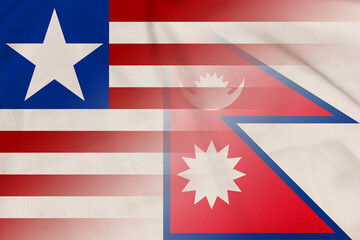 Liberia and Nepal national flag transborder negotiation NPL LBR