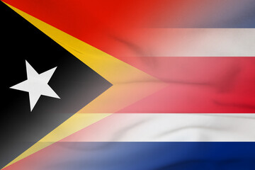 East Timor and Costa Rica political flag transborder contract CRI