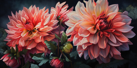 Flower background pattern, pastel painting, generative AI