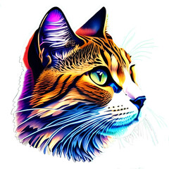 Fototapeta na wymiar Mystic Cat abstract Colorful