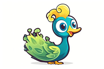 cute peacock vector illustration