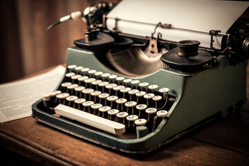 old retro vintage typewriter Generative AI