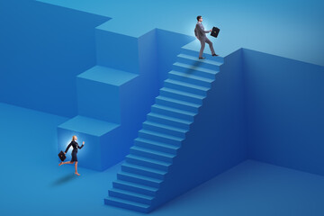 Gender inequality in career ladder concept