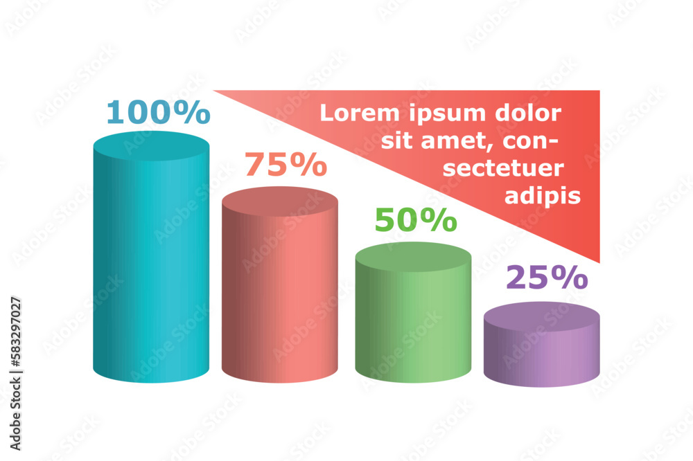 Poster info columns concept. statistics, graphs, charts and diagrams. segmentation in percents, piece. info