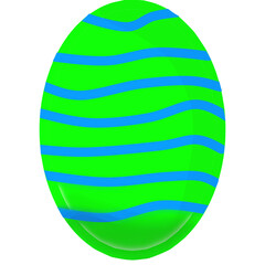 huevo de pascua color verde con tiras azules