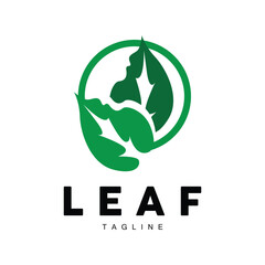 Green Leaf Logo, Ecology Natural Plant Vector, Nature Design, Illustration Template Icon