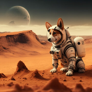 cachorro astronatura em outro mundo, , generative AI