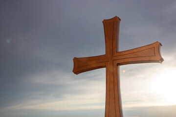 cross on the sky background