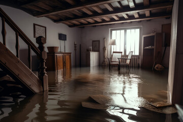 Hochwasser, &Uuml;berflutung im Keller - Generative AI