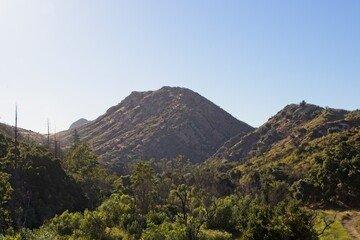 Fototapeta premium On a warm Sunday, we went to Malibu Creek State Park, nestled in the Santa Monica Mountains just over a ridge from the Pacific Ocean near Calabasas