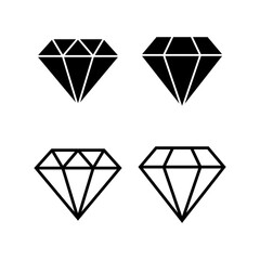 Diamond icon vector illustration. diamond gems sign and symbol