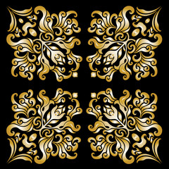 oriental  damask patterns for greeting cards and wedding invitations.