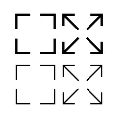 Fullscreen Icon vector illustration. Expand to full screen sign and symbol. Arrows symbol