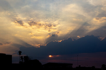 sunset over the city