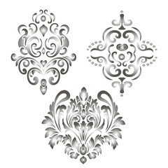 oriental  damask patterns for greeting cards and wedding invitations.