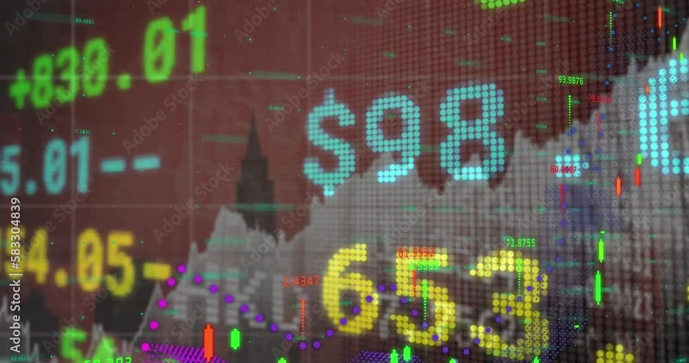Poster animation of financial data processing over grid
