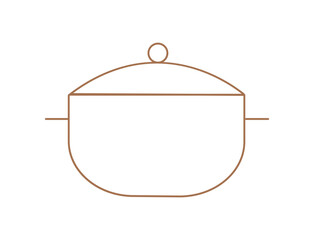 Cooking in pan. Stage of preparation of pasta or soup. Kitchenware, inventory for cafe or restaurant, kitchen utensil. Poster or banner for website. Cartoon flat vector illustration