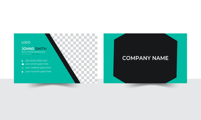 creative business card and name card horizontal simple clean template. Personal visiting card with company logo Futuristic business card design.
Modern shape Luxury light and dark gradient Vector.