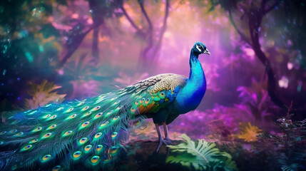 Fototapeta premium AI Generated Art of Peacooks