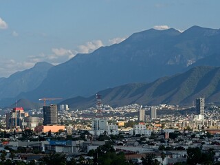 Ascending the Horno 3 in the Parque Fundidora (Foundry Park), which offers sweeping views of Monterrey and the towering mountains that surround the city, part of the Sierra Madre Oriental