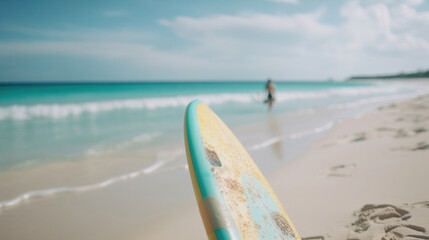 surfboard on the beach. generative AI