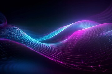 futuristic, modern, sophisticated tech curve wallpaper, with a gentle blend of purple and blue, created by AI