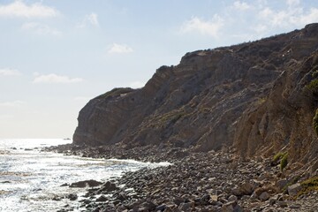 Fototapeta premium Hiking along the Pacific Coastline of the Palos Verdes Peninsula in south Los Angeles County